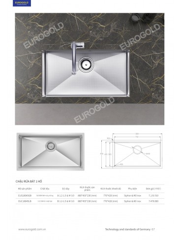 CATALOGUE THIẾT BỊ BẾP EUROGOLD 2026