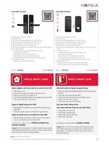 CATALOGUE THIẾT BỊ BẾP HAFELE 2026