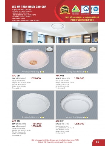 CATALOGUE ĐÈN ANFACO THÁNG 05.2026