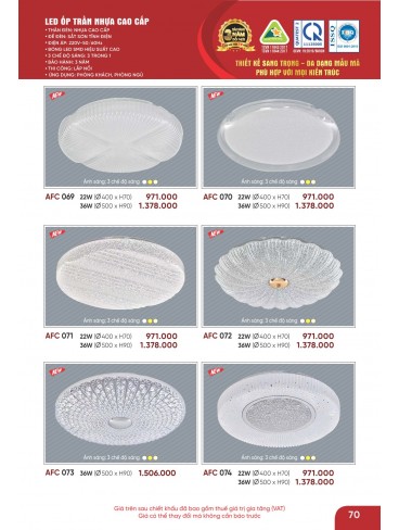 CATALOGUE ĐÈN ANFACO THÁNG 05.2026