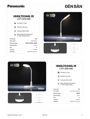 CATALOGUE ĐÈN PANASONIC THÁNG 06 - 2026