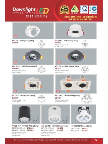 CATALOGUE ĐÈN ANFACO THÁNG 07.2026