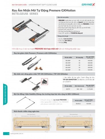 CATALOGUE THIẾT BỊ PHỤ KIỆN BẾP GRANDX 2026