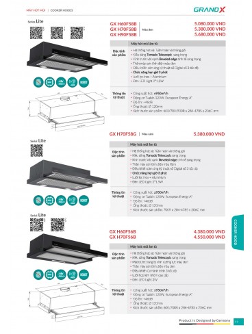 CATALOGUE THIẾT BỊ THIẾT BỊ BẾP GRANDX 2026