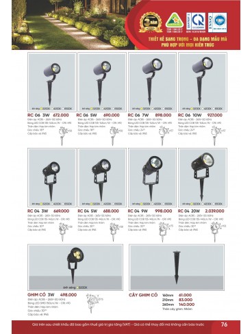 CATALOGUE ĐÈN ANFACO THÁNG 07.2026