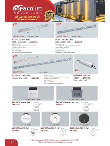 CATALOGUE ĐÈN ANFACO THÁNG 05.2026