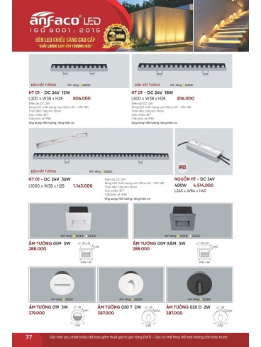 CATALOGUE ĐÈN ANFACO THÁNG 07.2026