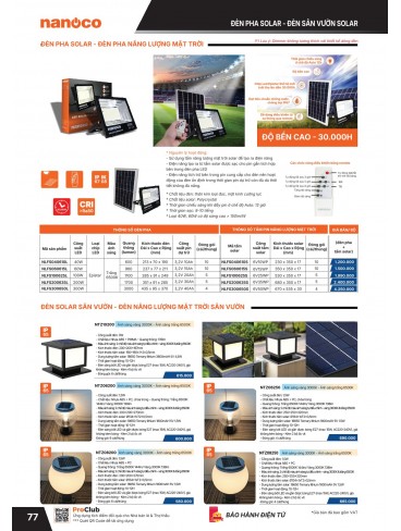 CATALOGUE THIẾT BỊ ĐIỆN PANASONIC & NANOCO T01.2026