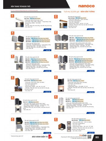 CATALOGUE THIẾT BỊ ĐIỆN PANASONIC - NANOCO THÁNG 01.2026