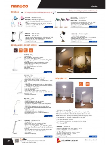 CATALOGUE THIẾT BỊ ĐIỆN PANASONIC & NANOCO T07.2026