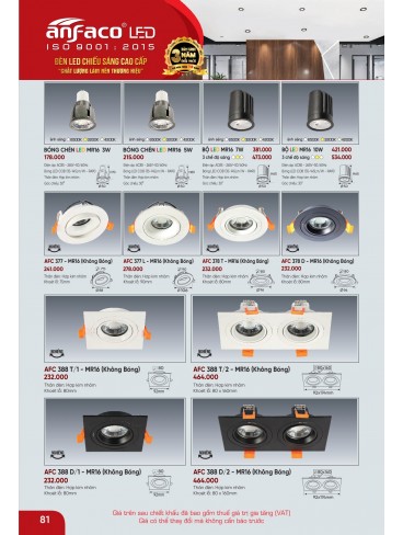 CATALOGUE ĐÈN ANFACO THÁNG 09.2025