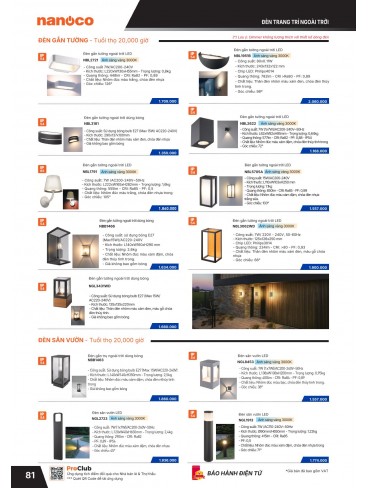 CATALOGUE THIẾT BỊ ĐIỆN PANASONIC - NANOCO THÁNG 01.2026