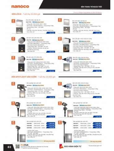 CATALOGUE THIẾT BỊ ĐIỆN PANASONIC & NANOCO T01.2026