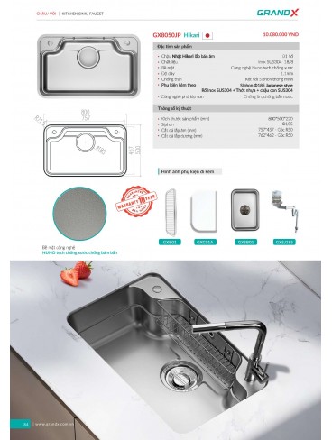 CATALOGUE THIẾT BỊ THIẾT BỊ BẾP GRANDX 2026
