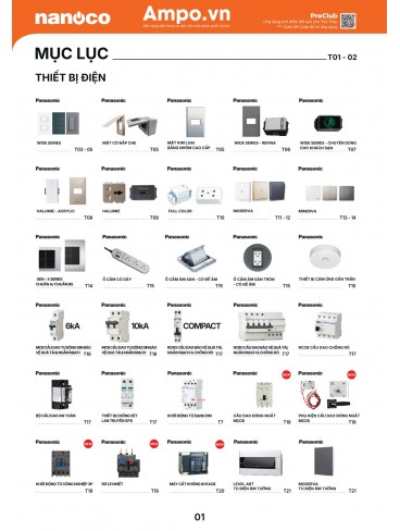 CATALOGUE THIẾT BỊ ĐIỆN PANASONIC & NANOCO T10.2026