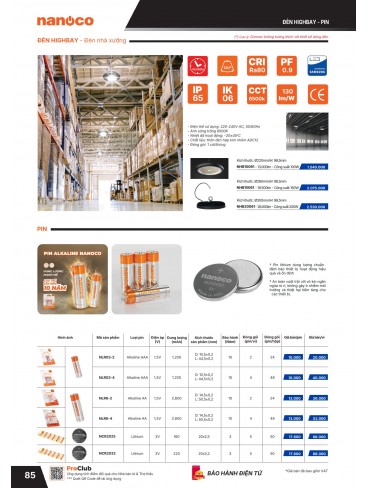CATALOGUE THIẾT BỊ ĐIỆN PANASONIC & NANOCO T07.2026