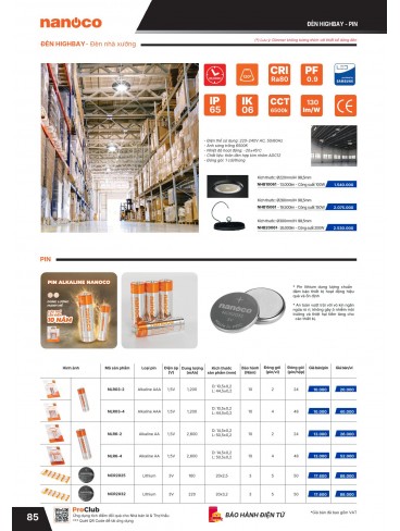 CATALOGUE THIẾT BỊ ĐIỆN PANASONIC - NANOCO THÁNG 01.2026
