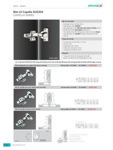 CATALOGUE THIẾT BỊ PHỤ KIỆN BẾP GRANDX 2026