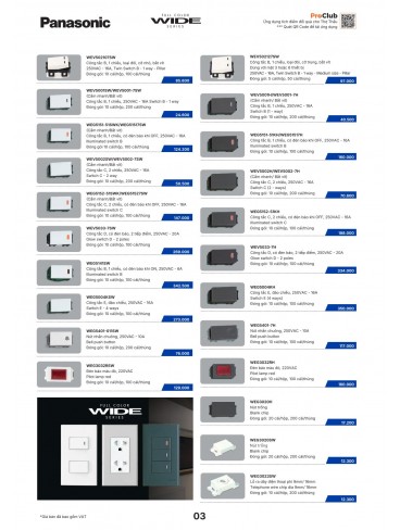 CATALOGUE THIẾT BỊ ĐIỆN PANASONIC & NANOCO T10.2026