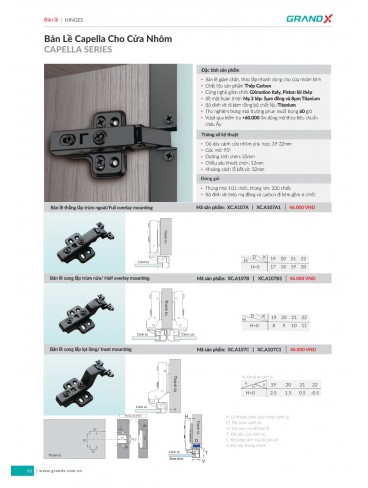 CATALOGUE THIẾT BỊ PHỤ KIỆN BẾP GRANDX 2026