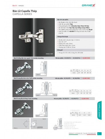 CATALOGUE THIẾT BỊ PHỤ KIỆN BẾP GRANDX 2026