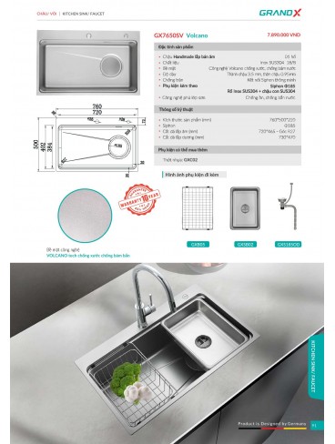 CATALOGUE THIẾT BỊ THIẾT BỊ BẾP GRANDX 2026