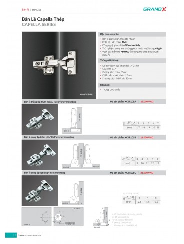 CATALOGUE THIẾT BỊ PHỤ KIỆN BẾP GRANDX 2026
