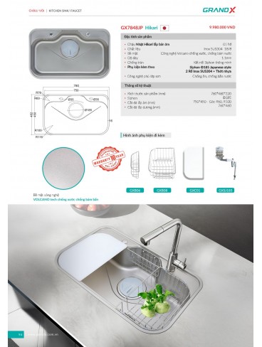 CATALOGUE THIẾT BỊ PHỤ KIỆN BẾP GRANDX 2026