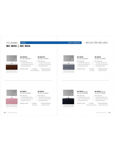CATALOGUE TỦ LAVABO BOSSCO 
