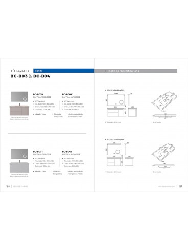CATALOGUE TỦ LAVABO BOSSCO 