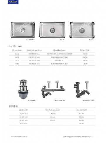 CATALOGUE THIẾT BỊ BẾP EUROGOLD 2026