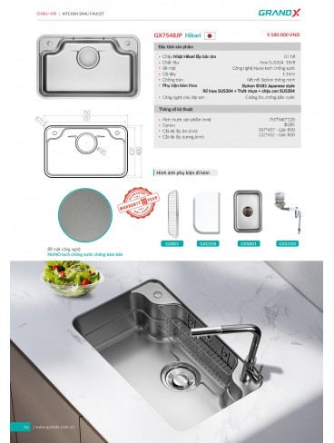 CATALOGUE THIẾT BỊ PHỤ KIỆN BẾP GRANDX 2026
