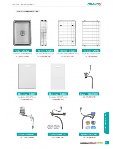 CATALOGUE THIẾT BỊ THIẾT BỊ BẾP GRANDX 2026