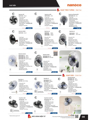 CATALOGUE THIẾT BỊ ĐIỆN PANASONIC & NANOCO T01.2026
