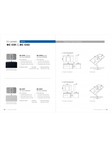 CATALOGUE TỦ LAVABO BOSSCO 