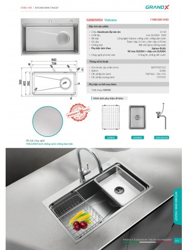 CATALOGUE THIẾT BỊ PHỤ KIỆN BẾP GRANDX 2026