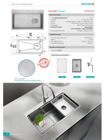 CATALOGUE THIẾT BỊ PHỤ KIỆN BẾP GRANDX 2026