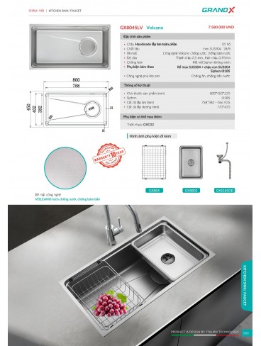CATALOGUE THIẾT BỊ PHỤ KIỆN BẾP GRANDX 2026