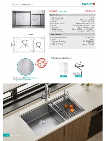 CATALOGUE THIẾT BỊ PHỤ KIỆN BẾP GRANDX 2026