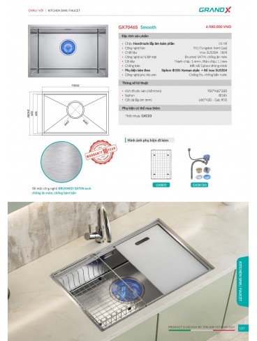 CATALOGUE THIẾT BỊ PHỤ KIỆN BẾP GRANDX 2026