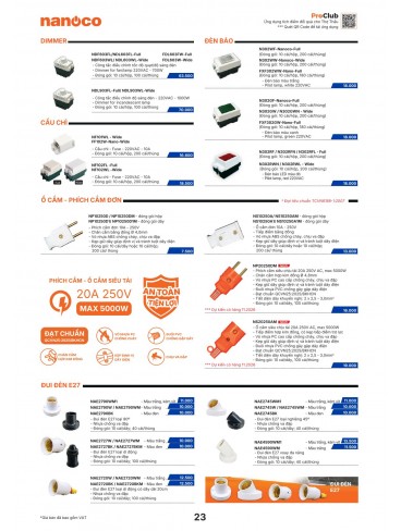 CATALOGUE THIẾT BỊ ĐIỆN PANASONIC & NANOCO T10.2026