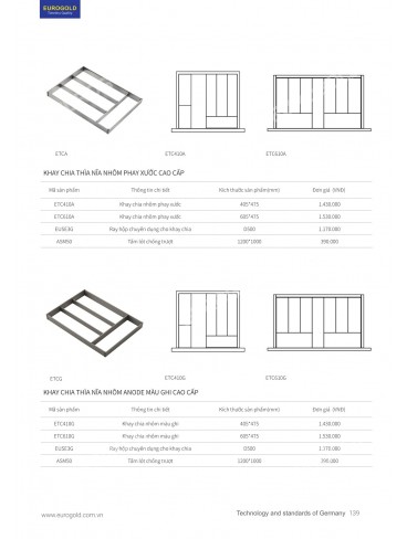 CATALOGUE PHỤ KIỆN BẾP EUROGOLD 2026