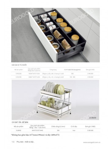 CATALOGUE PHỤ KIỆN BẾP EUROGOLD 2026