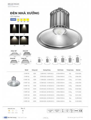 CATALOGUE ĐÈN VINALED 2025 - 2026