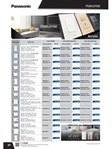 CATALOGUE THIẾT BỊ ĐIỆN PANASONIC VÀ NANOCO THÁNG 07 - 2025