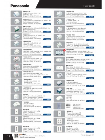 CATALOGUE THIẾT BỊ ĐIỆN PANASONIC VÀ NANOCO THÁNG 07 - 2025