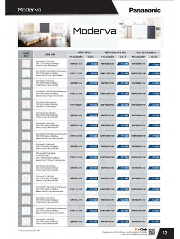 CATALOGUE THIẾT BỊ ĐIỆN PANASONIC VÀ NANOCO THÁNG 07 - 2025