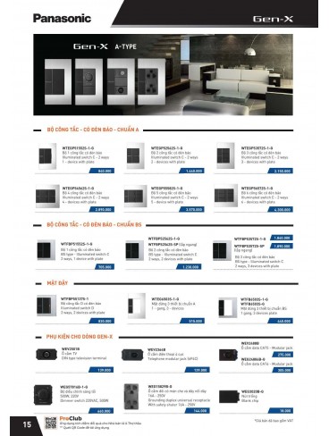 CATALOGUE THIẾT BỊ ĐIỆN PANASONIC VÀ NANOCO THÁNG 07 - 2025
