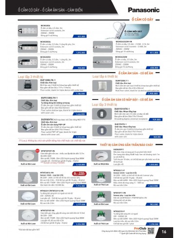 CATALOGUE THIẾT BỊ ĐIỆN PANASONIC VÀ NANOCO THÁNG 07 - 2025