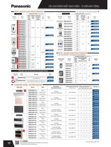 CATALOGUE THIẾT BỊ ĐIỆN PANASONIC VÀ NANOCO THÁNG 07 - 2025